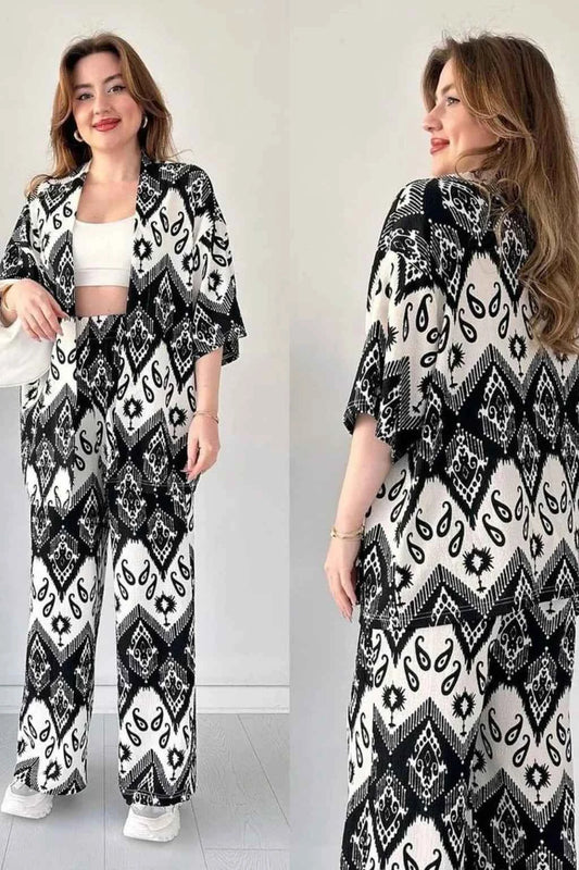 Chic Ikat Print Co-Ord Set – 2 Piece Stylish Outfit
