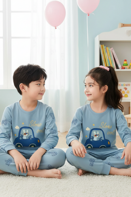 Kids Pajama Set – Car Print Nightwear for Boys & Girls