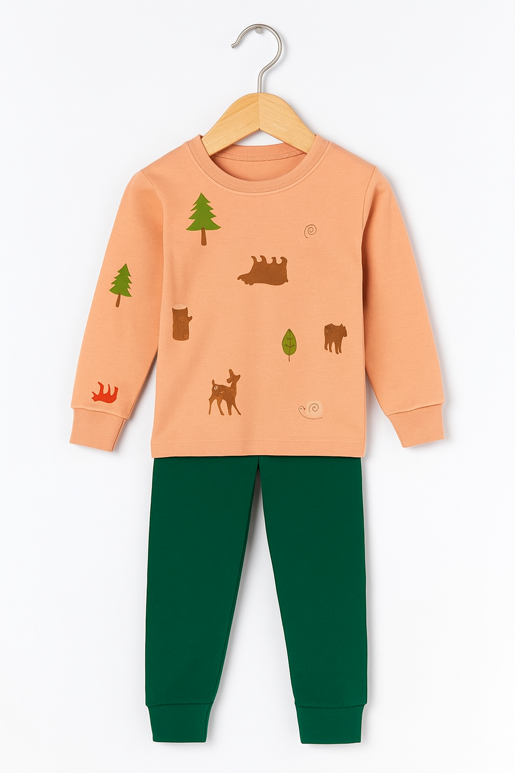Kids Forest Print Pajama Set – Soft Cotton - Al SafouhStore