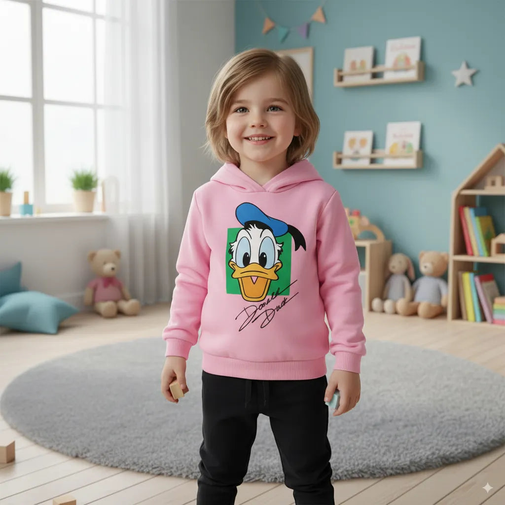 Kids Donald Duck Printed Winter Tracksuit – Hoodie & Trouser
