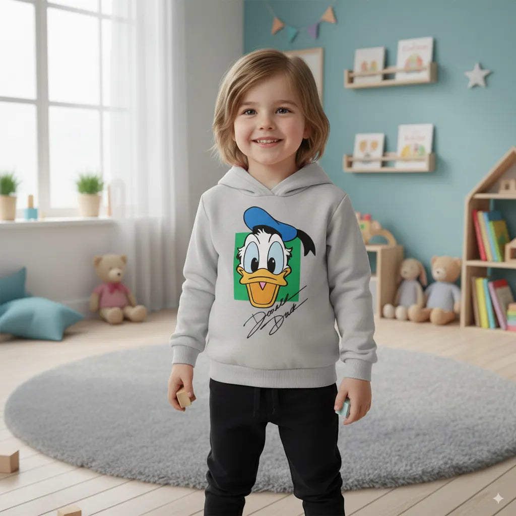 Kids Donald Duck Printed Winter Tracksuit – Hoodie & Trouser
