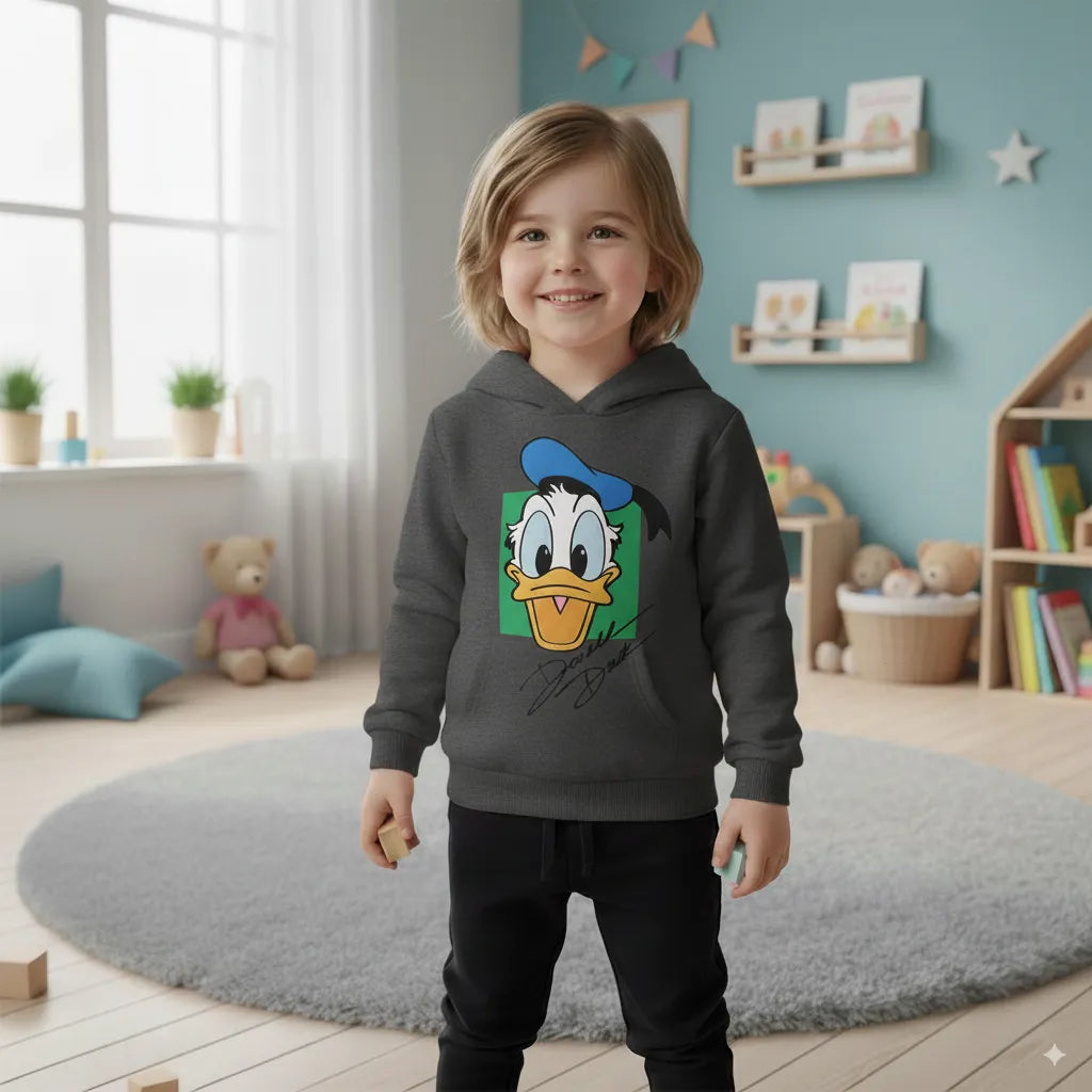 Kids Donald Duck Printed Winter Tracksuit – Hoodie & Trouser