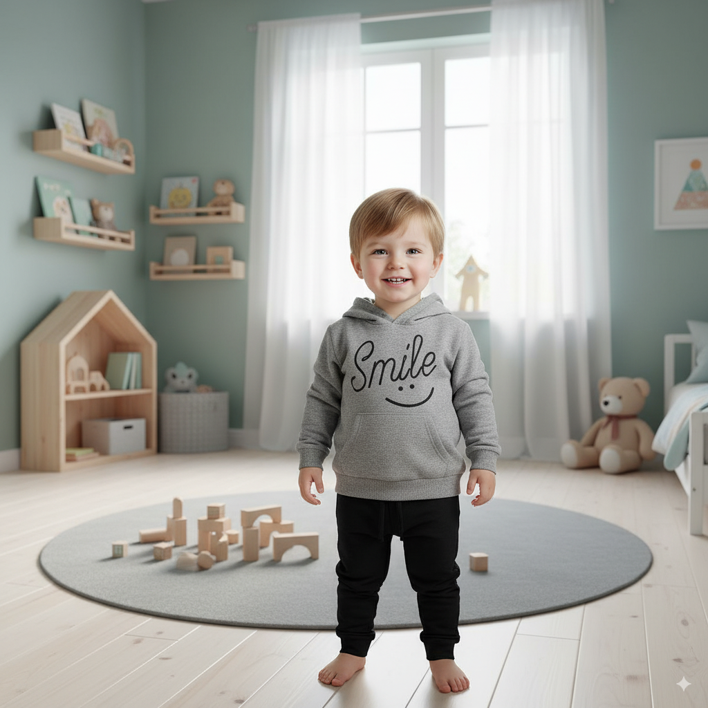 Kids Winter Printed Tracksuit – Hoodie + Trouser