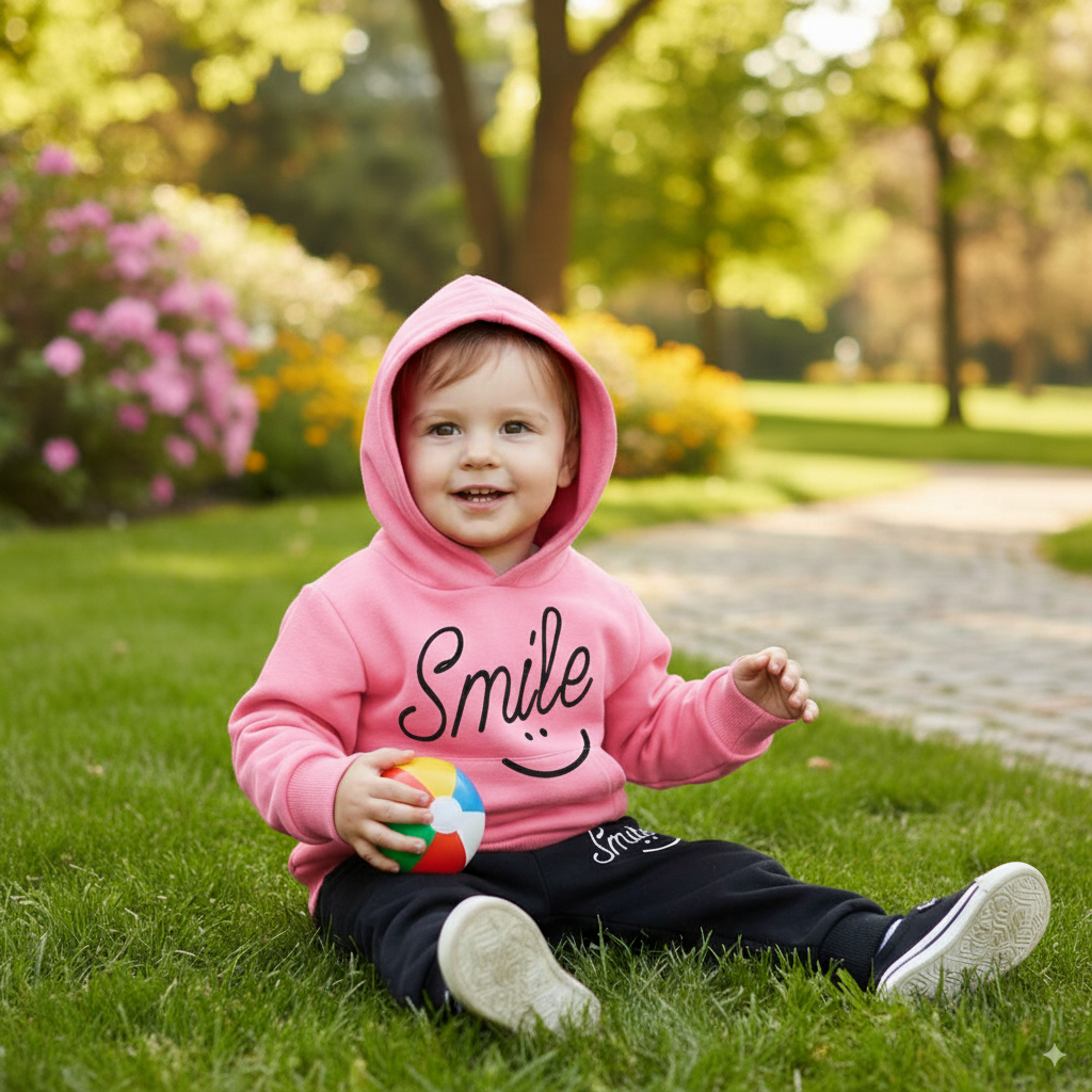 Kids Winter Printed Tracksuit – Hoodie + Trouser