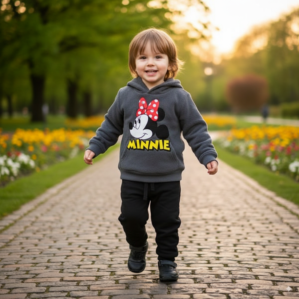 Kids Winter Printed Fleece Tracksuit (Hoodie + Trouser) – Warm & Stylish