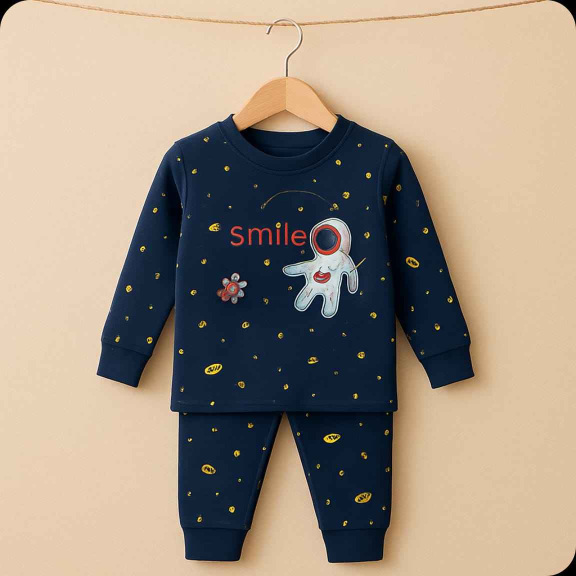 Kids Space Adventure Pajama Set – Navy Blue
