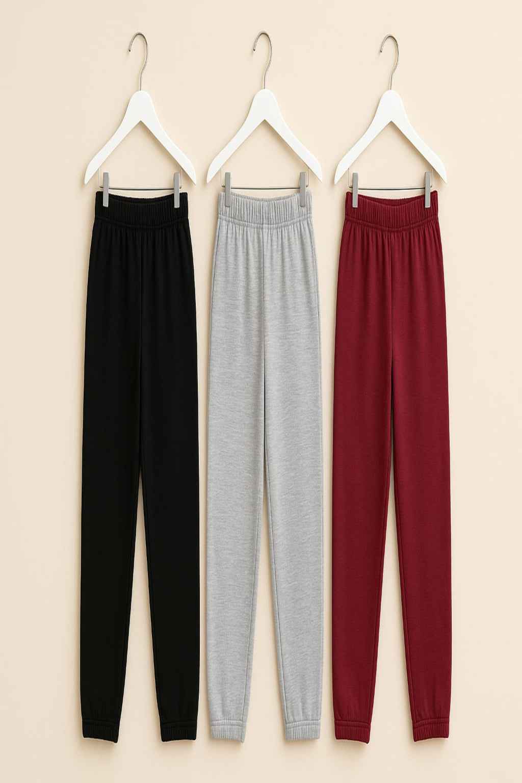 Pack of 3 Women’s Cotton Jersey Trousers – Soft Fabric, Everyday Comfort