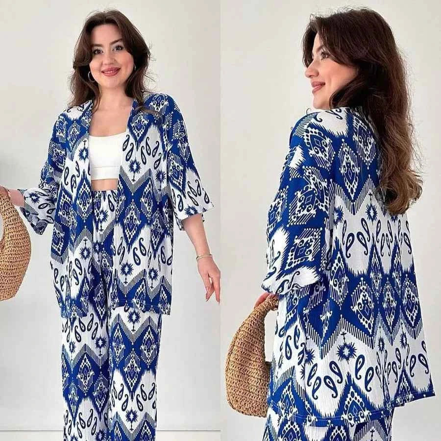 Chic Ikat Print Co-Ord Set – 2 Piece Stylish Outfit