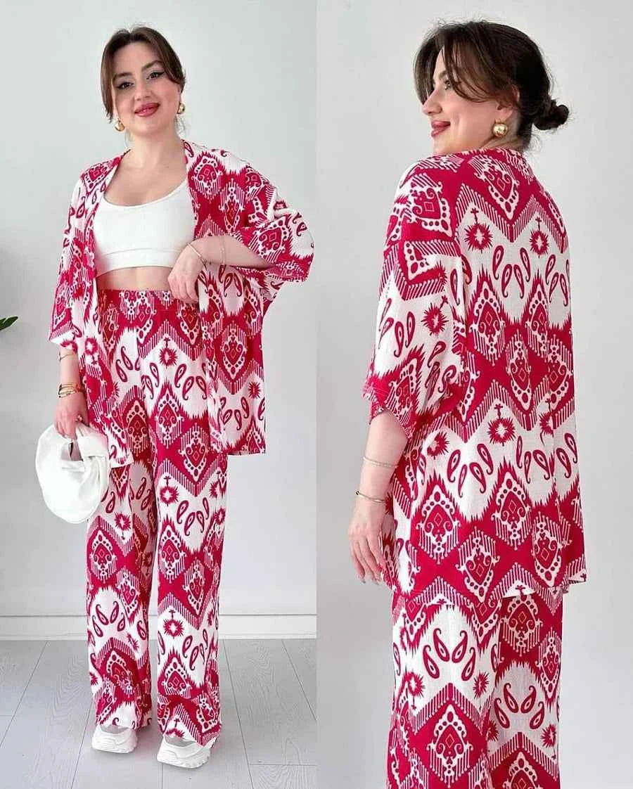 Chic Ikat Print Co-Ord Set – 2 Piece Stylish Outfit
