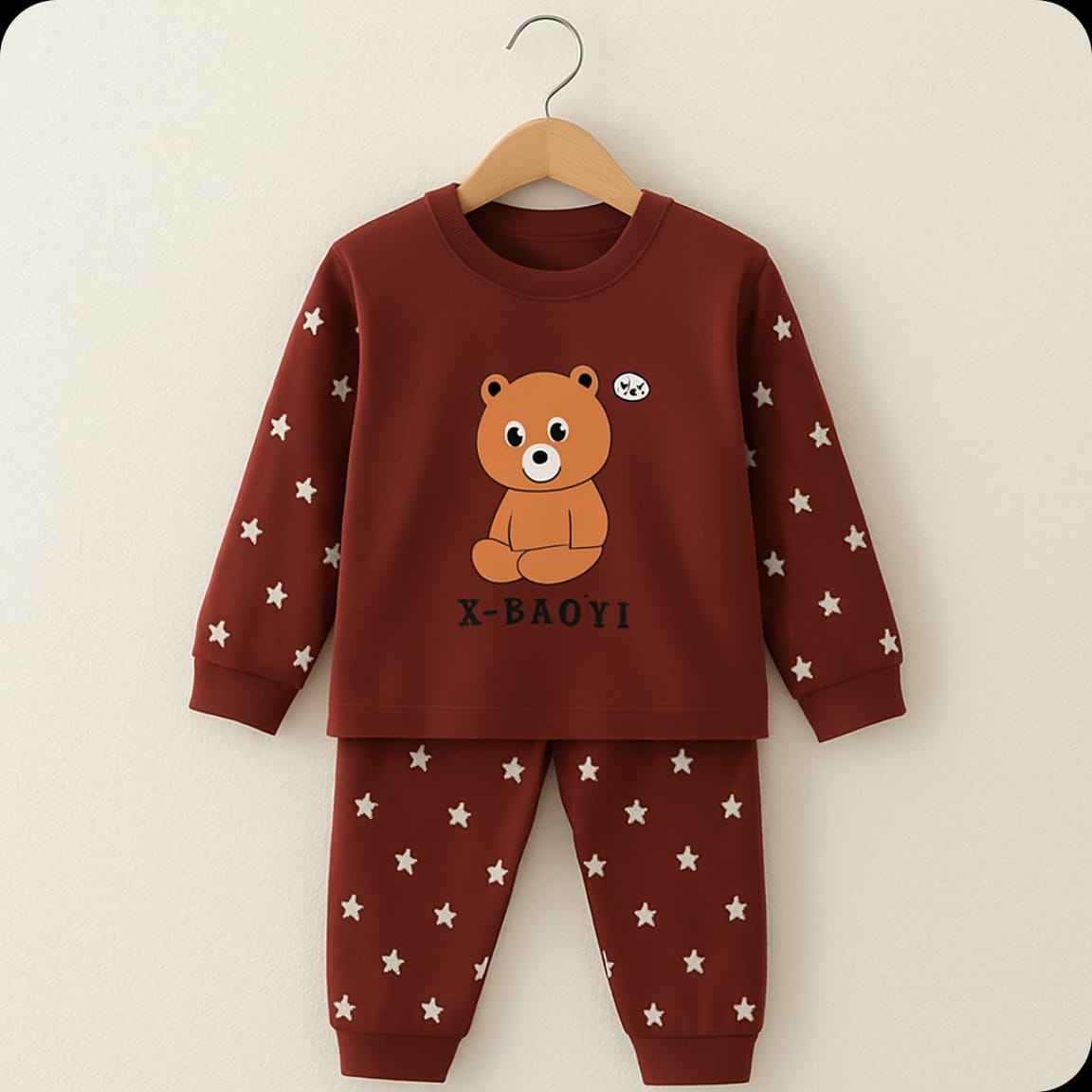Kids Bear Print Pajama Set
