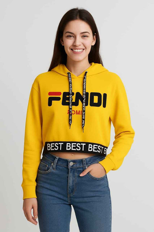 Trendy Yellow Crop Hoodie (Copy)