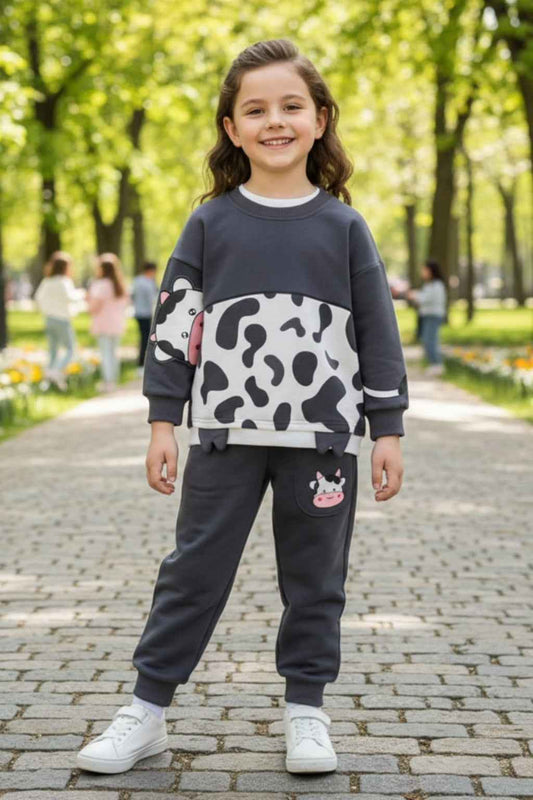 Kids Cow Print Sweatshirt & Jogger Set | Cartoon Baby & Toddler Casual Outfit (Copy)