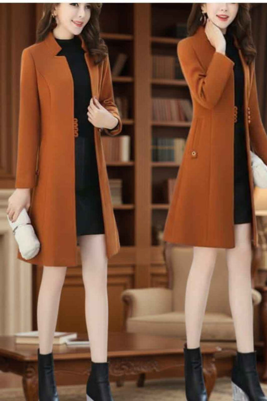 Women Brown Long Fleece Coat – Chic Winter Outfit (Copy)