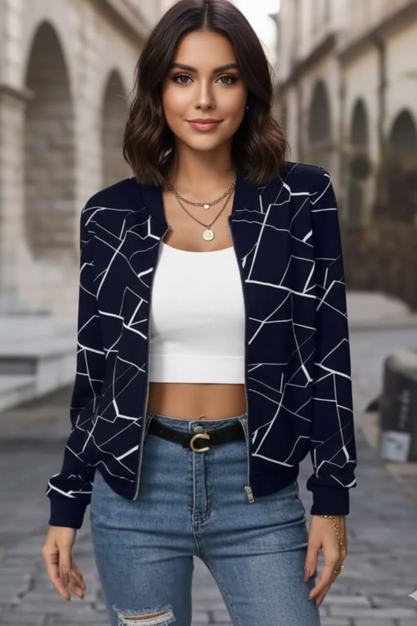 Navy Blue Cross Lining Jacket – Urban Casual Vibes