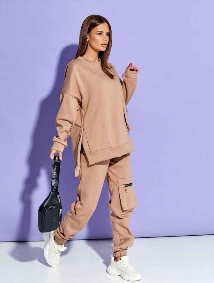 Winter Pocket Style Tracksuit – Double Fleece (Red, Beige, Black)