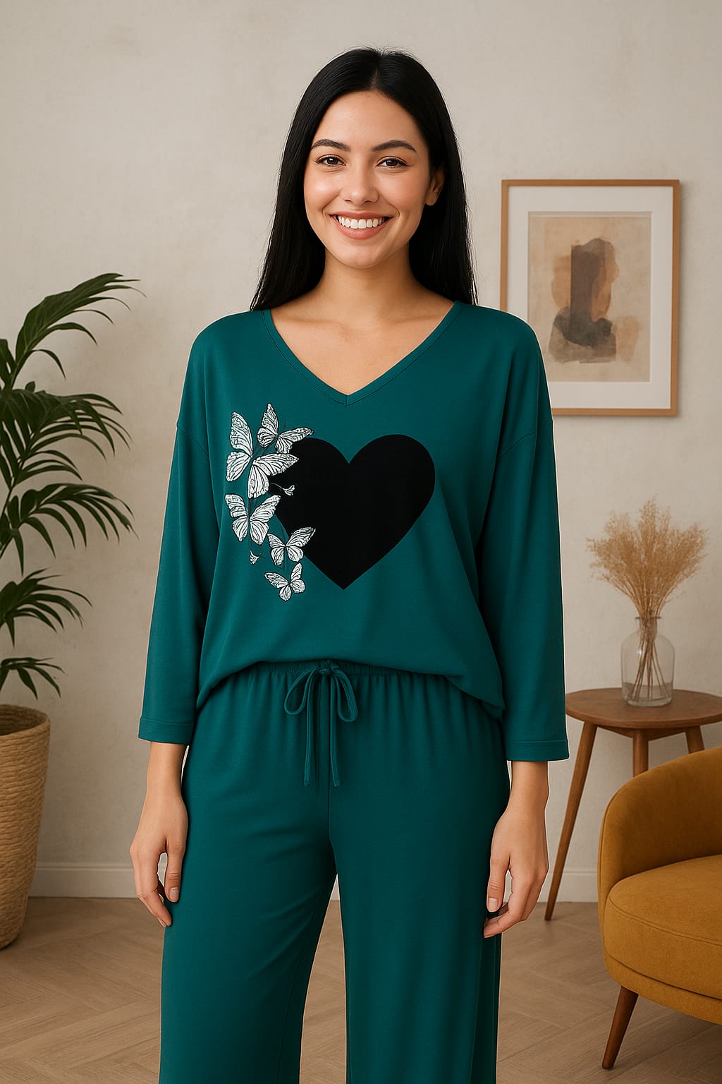 Butterfly Heart Lounge Wear Set | Soft Jersey Fabric