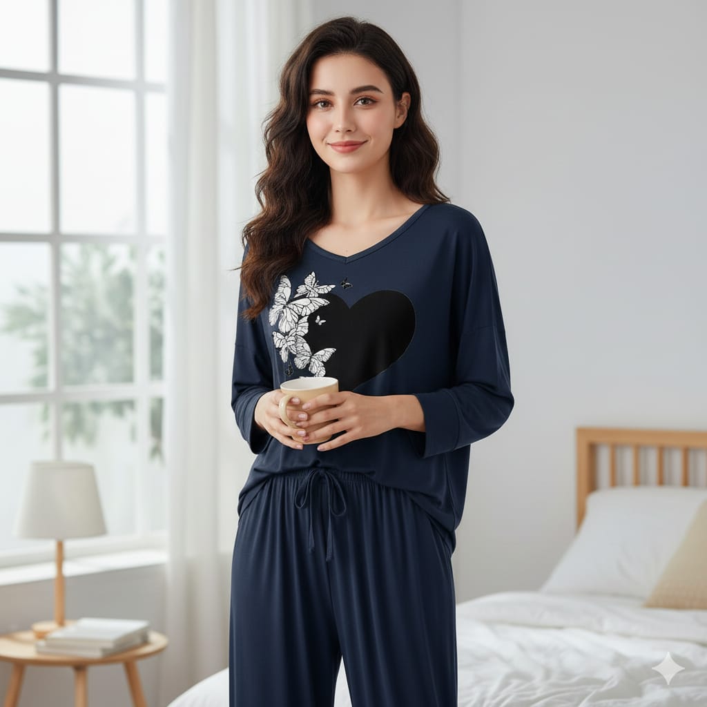 Butterfly Heart Lounge Wear Set | Soft Jersey Fabric