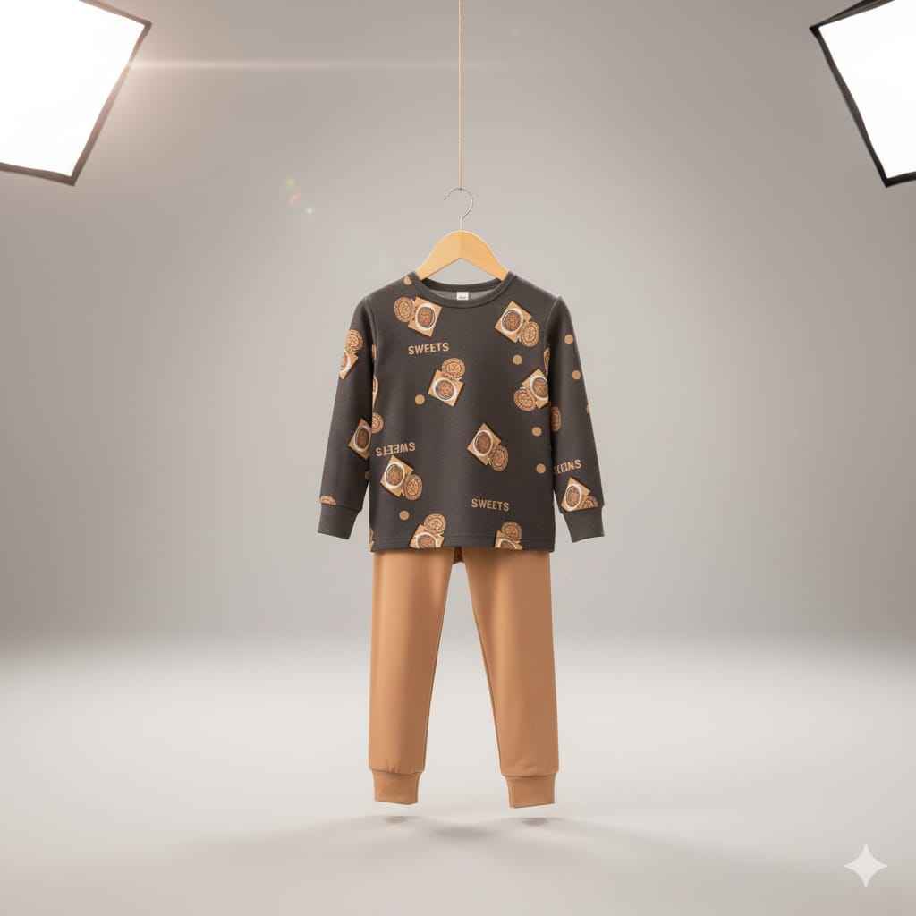 Cute “SWEETS” Kids Night Suit – Soft Jersey Pajama Set (1–10 Years) (Copy)