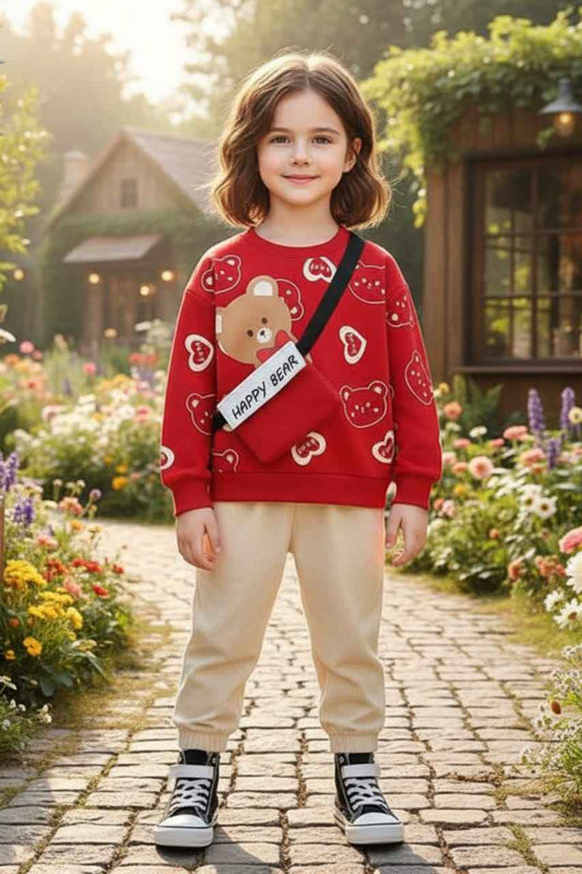 Hello Winter – Happy Bear Red Double Fleece Set (1–10 Years) (Copy)