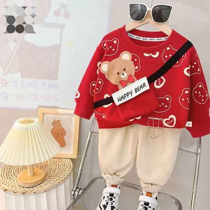 Hello Winter – Happy Bear Red Double Fleece Set (1–10 Years) (Copy)