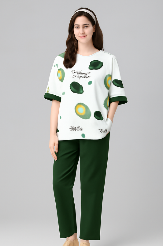 Avocado Print Nightwear Set – Soft & Stylish Loungewear - Al SafouhStore