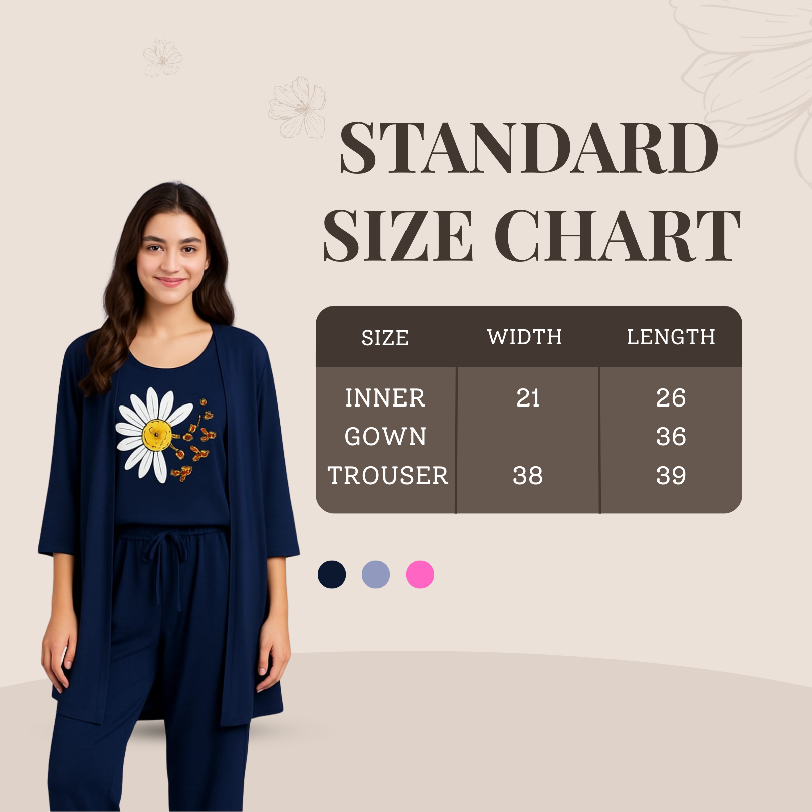 Summer Cotton 3PC Night Suit – Butterfly Design - Al SafouhStore