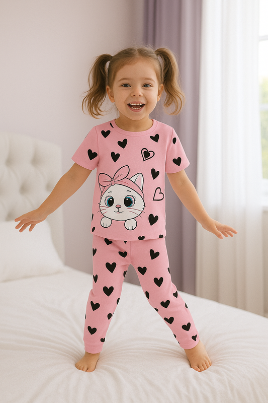 Adorable Kitten Pajama Set - Al SafouhStore