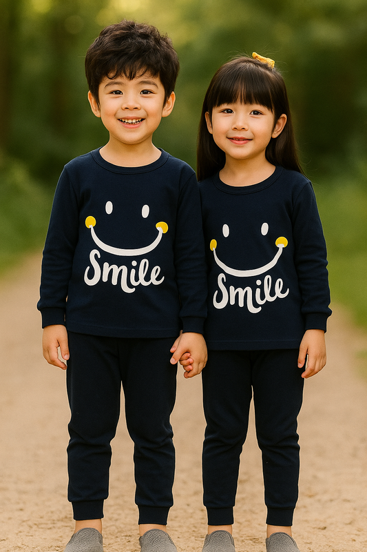 Kids Smile Print Suit – Comfortable & Stylish - Al SafouhStore