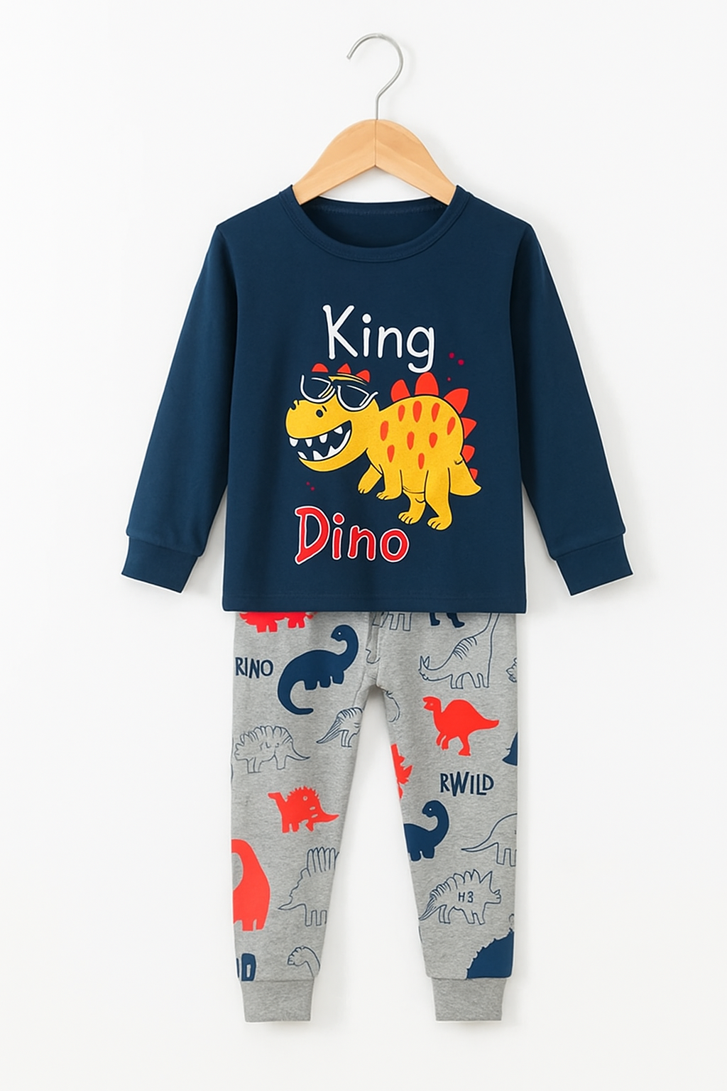 Dino King Kids Pajama Set 🦖👑 - Al SafouhStore