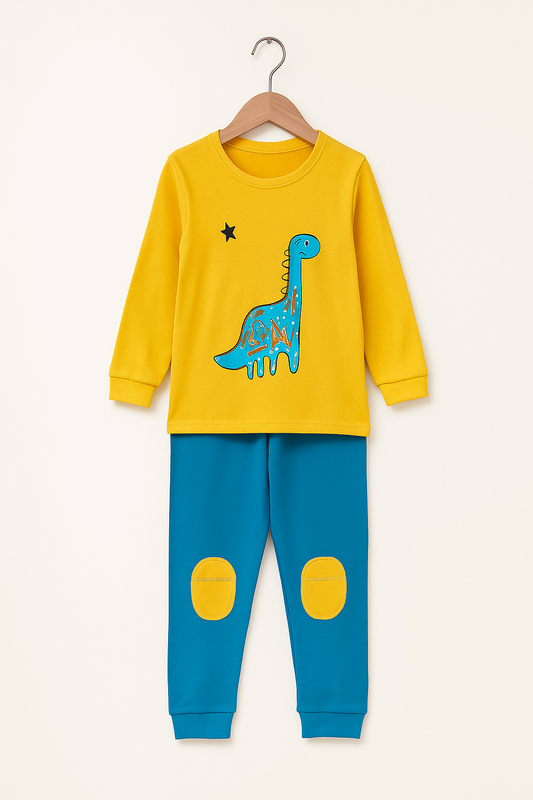 Kids Dinosaur Print Pajama Set – Soft Cotton - Al SafouhStore