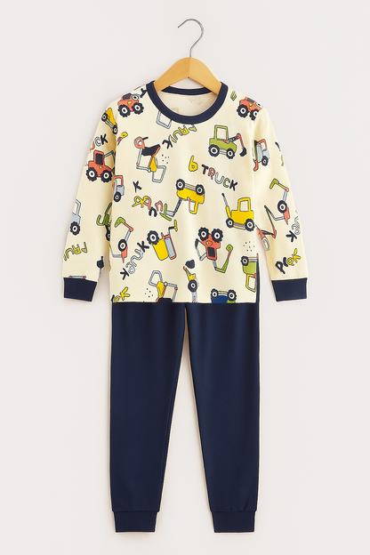 Kids Truck Print Pajama Set - Al SafouhStore
