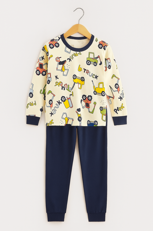 Kids Truck Print Pajama Set - Al SafouhStore