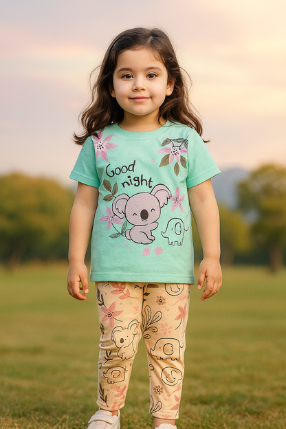Baby Girl Koala Good Night T-Shirt & Pajama Set - Al SafouhStore