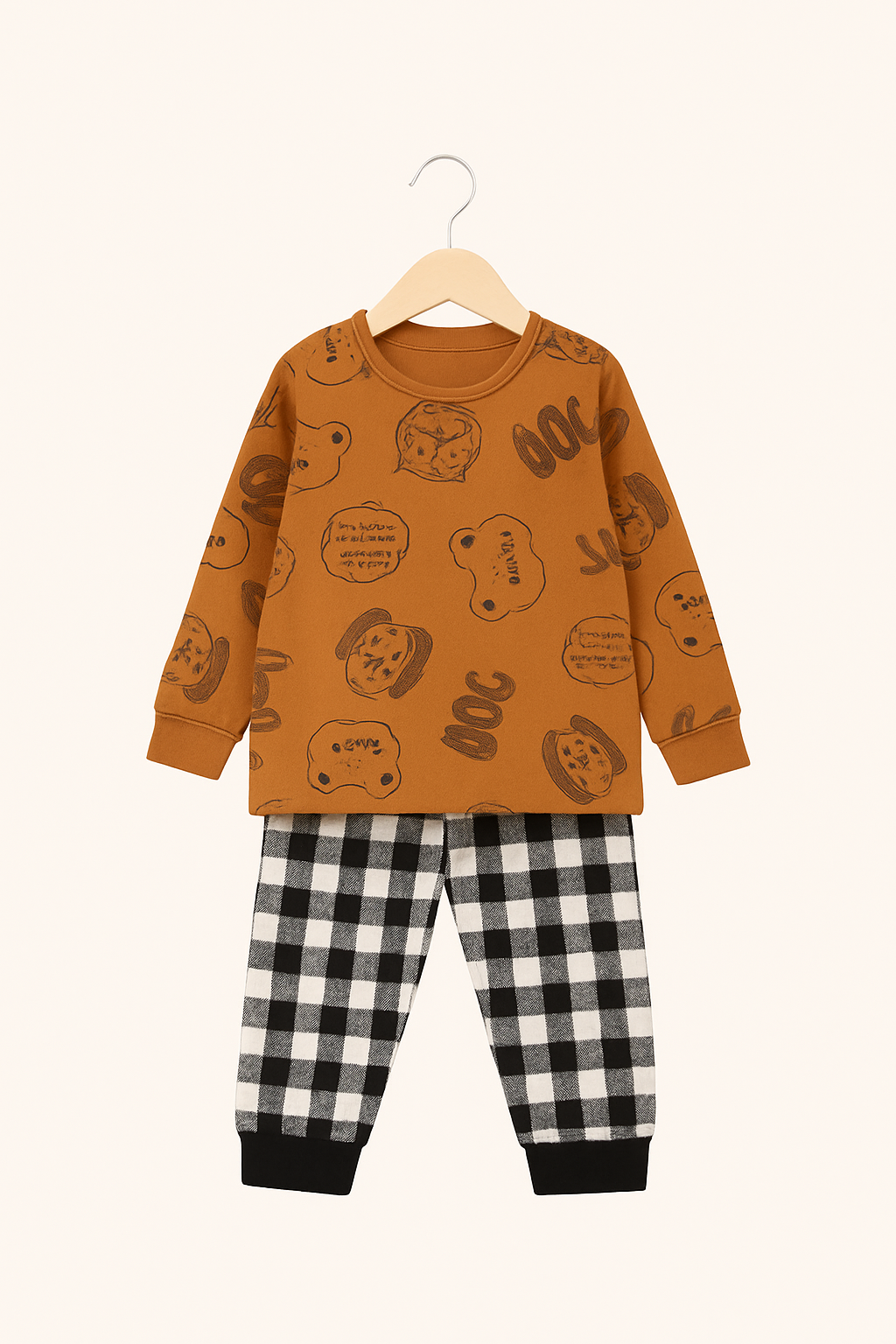 Kids Bear & Checks Suit – Cozy Everyday Wear - Al SafouhStore
