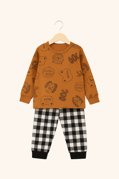 Kids Bear & Checks Suit – Cozy Everyday Wear - Al SafouhStore