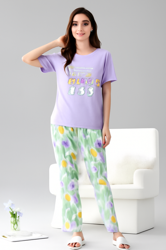 Cute Bunny Lilac Nightwear Set - Al SafouhStore