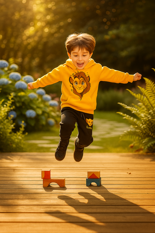 Boys & Girls Simba Printed Tracksuit – Cozy Hoodie + Pants