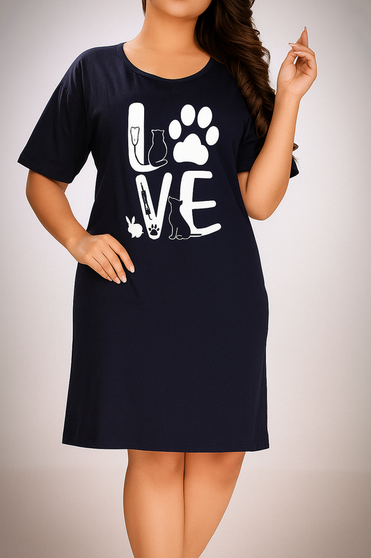 Women’s Pet Love Printed Long T-Shirt