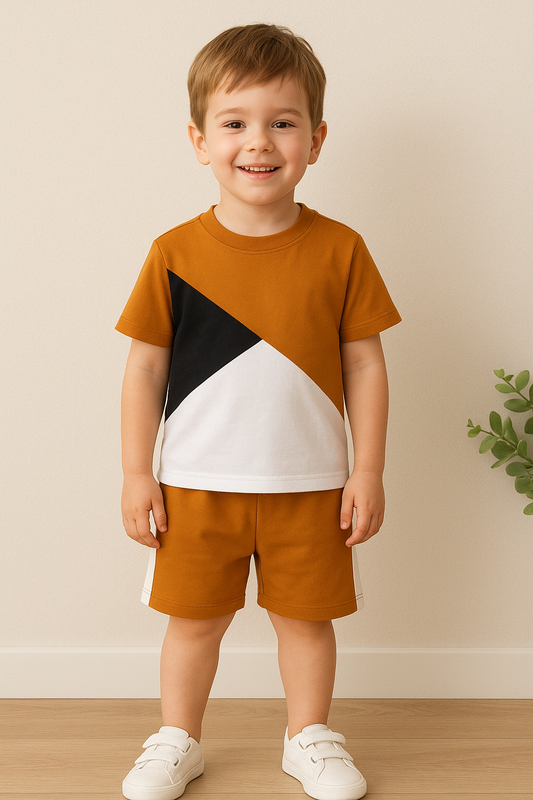 Brown & Black Color Block Set - Al SafouhStore