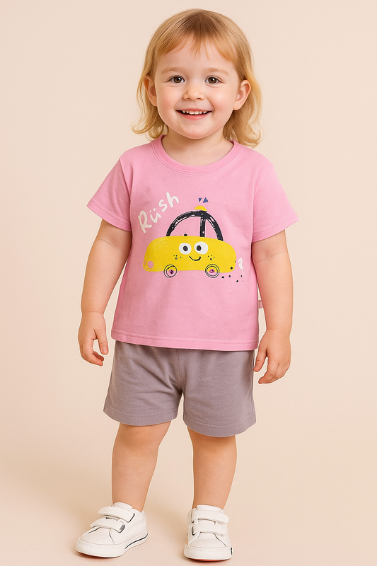 Cute Car Print Baby T-shirt - Al SafouhStore