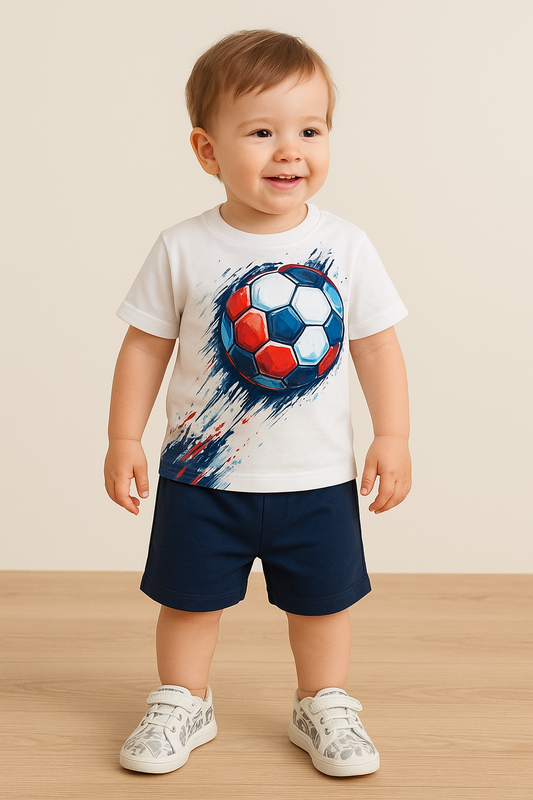 Kids Soccer Ball Print T-shirt - Al SafouhStore