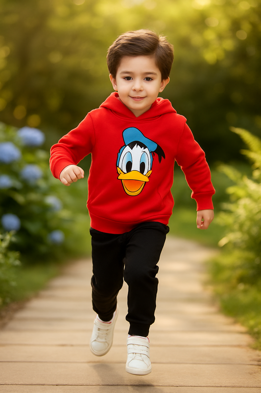 Kids Donald Duck Printed Winter Tracksuit – Hoodie & Trouser