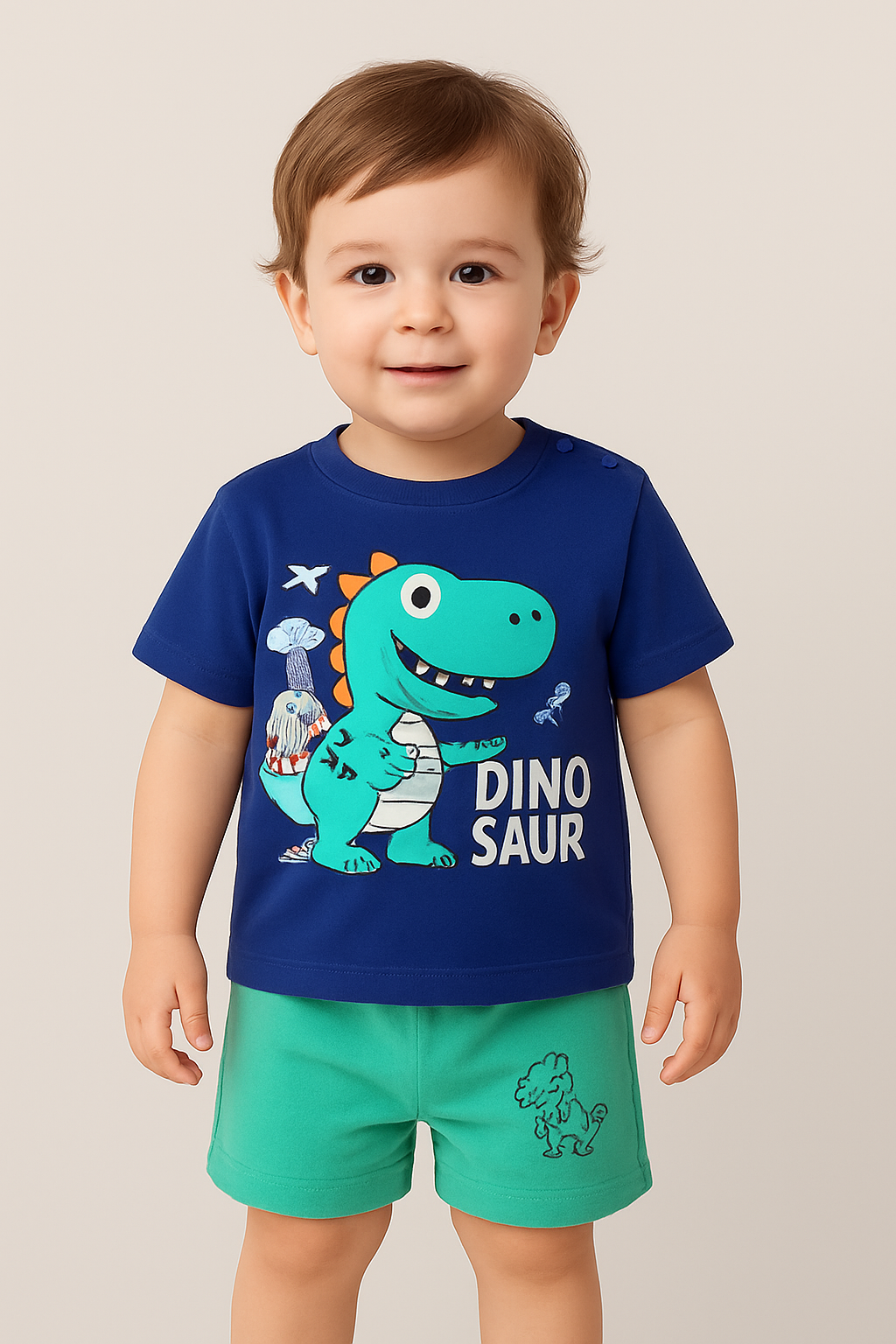 Blue Dino T-shirt & Shorts Set - Al SafouhStore