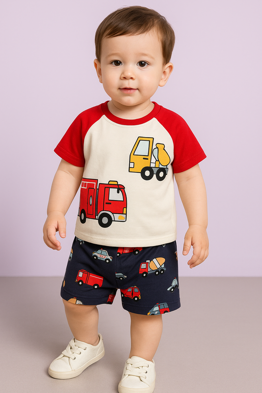Truck Print T-Shirt & Shorts Set - Al SafouhStore