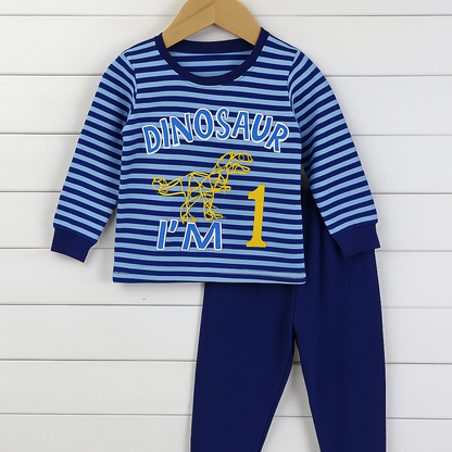 Dino Stripes Kids Night Suit - Al SafouhStore