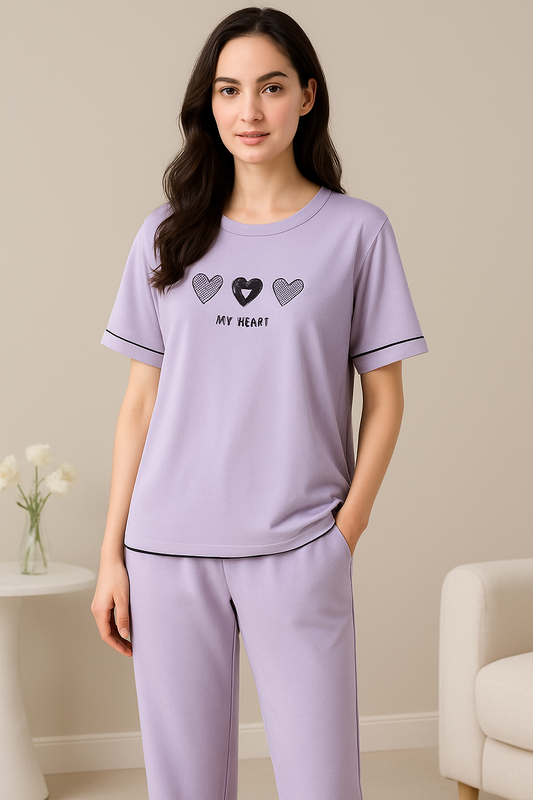 Soft Jersey Night Suit – Elegant & Relaxed Fit - Al SafouhStore