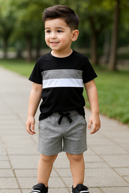 Classic Black &amp; Grey Baby Outfit - Al SafouhStore