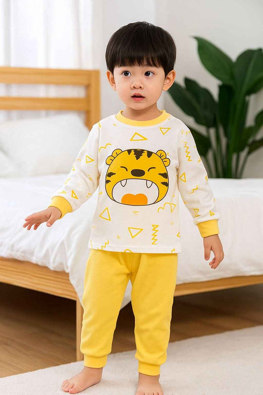 Boys Yellow Tiger Nightwear Suit