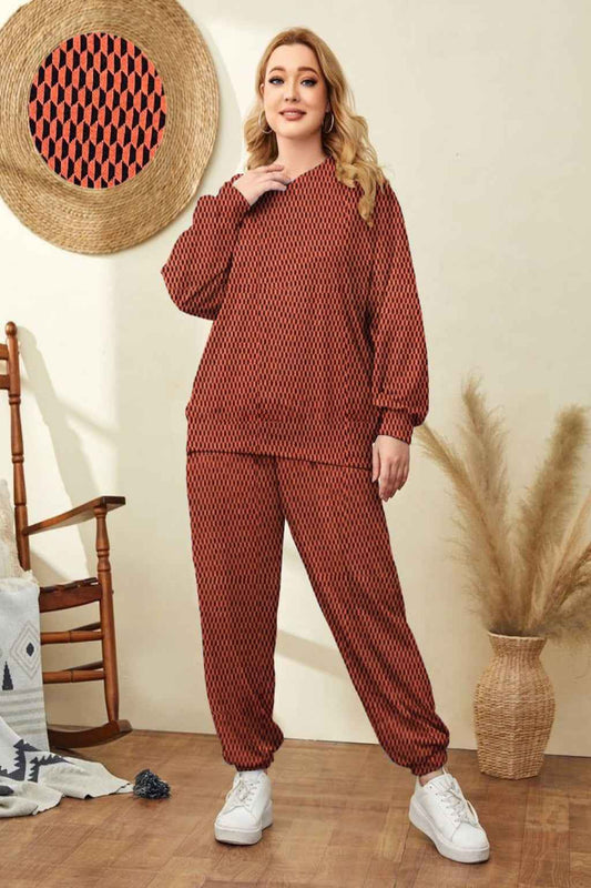 Winter Warm Terry Fleece Nightwear Set – Maroon & Black