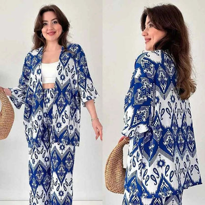 Chic Ikat Print Co-Ord Set – 2 Piece Stylish Outfit